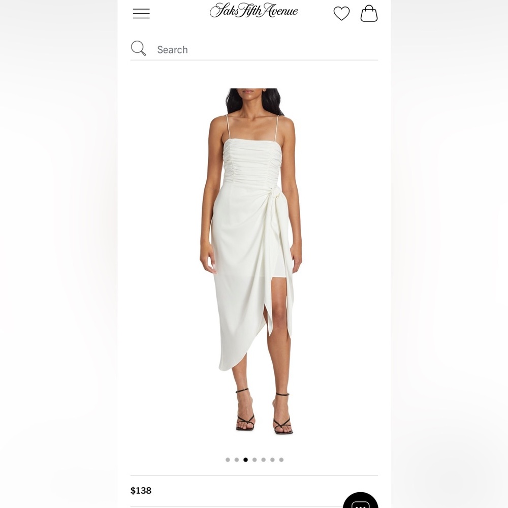 Wayf Ruched Bodice Asymmetric Wrap Dress saks fifth ave bachelorette outfit